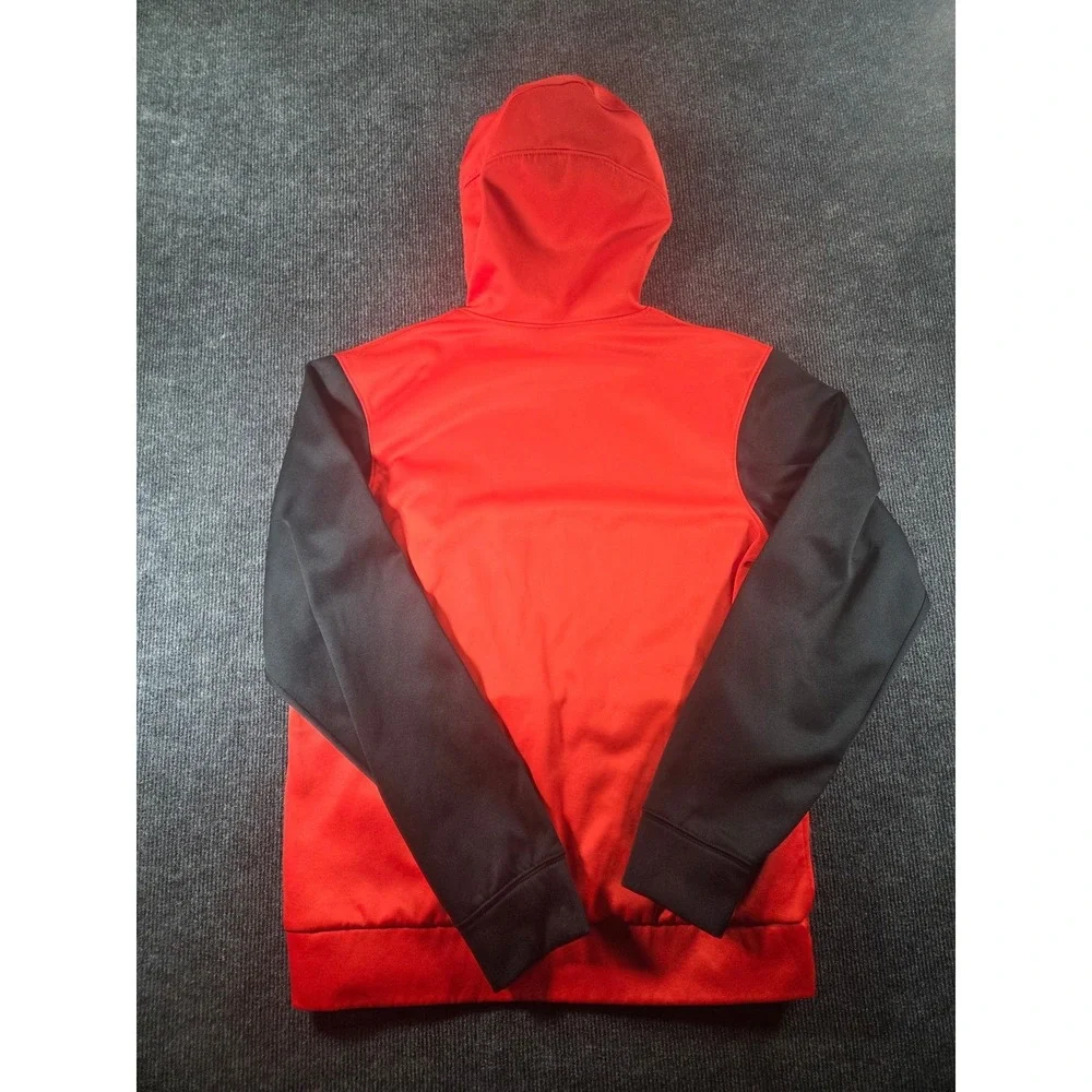 Nike Therma-FIT Hoodie‎ Red Black Graphic Logo Pullover Mens Small